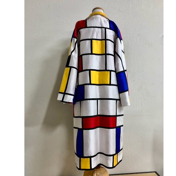 Inspired by Piet Mondrian Silk Duster Coat - Picture 5 of 6